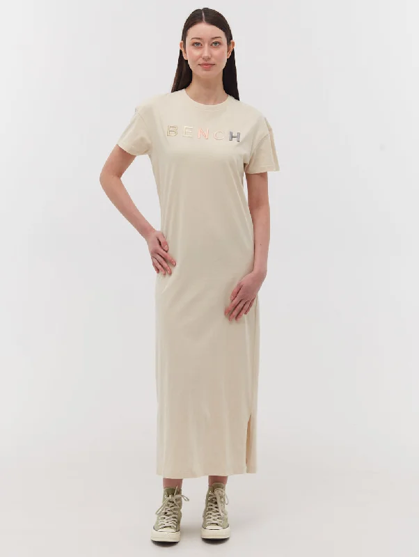 Tussah Chest Logo T-Shirt Dress -- Basic T-Shirt Crew Neck Short Sleeve