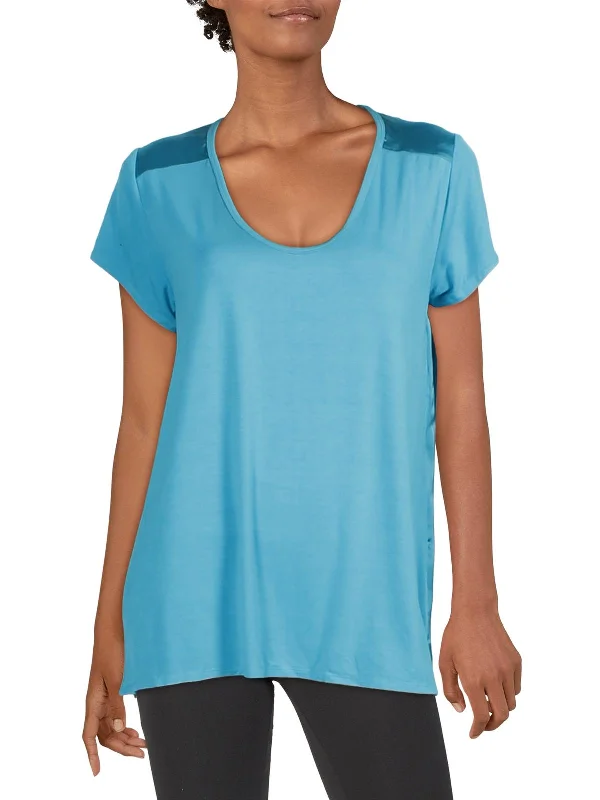 Womens Fitness Workout T-Shirt-- Chenille Blend Fleece Blend Nylon Blend