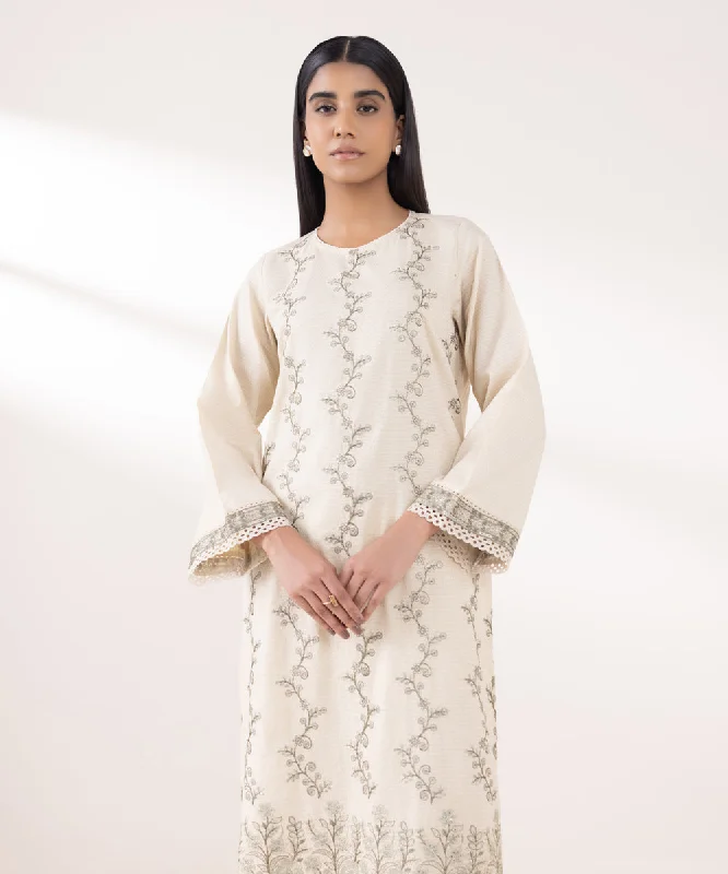 Embroidered Dobby Shirt-- Anti-Pilling Machine Wash Handmade