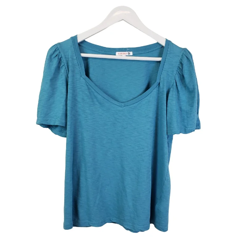Sundry Puff Sleeve Slub T-Shirt Size Sundry 1/Small-- Mesh Fabric Canvas Fabric Denim Fabric