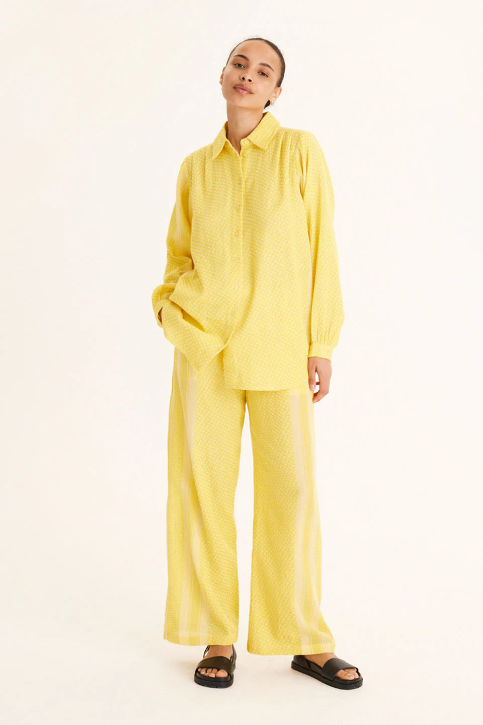 Gaia Shirt in Vibrant Yellow-- Cozy Warm Stylish