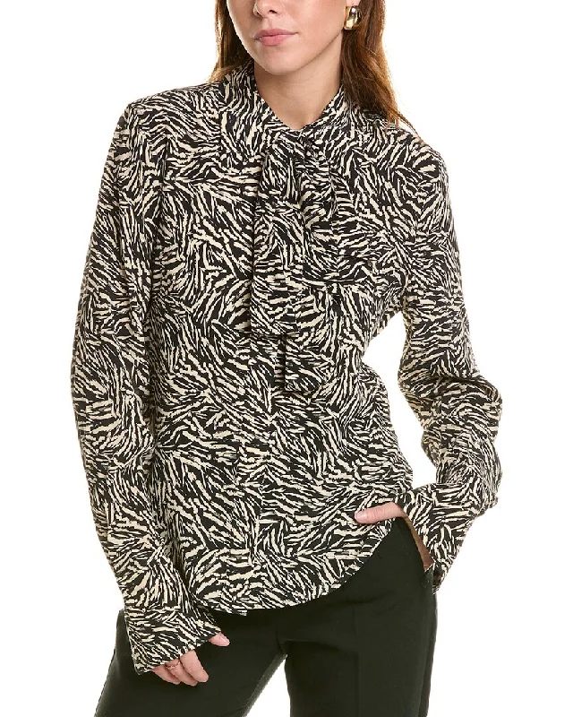 Equipment Graysen Silk Shirt-- Striped Floral Plaid