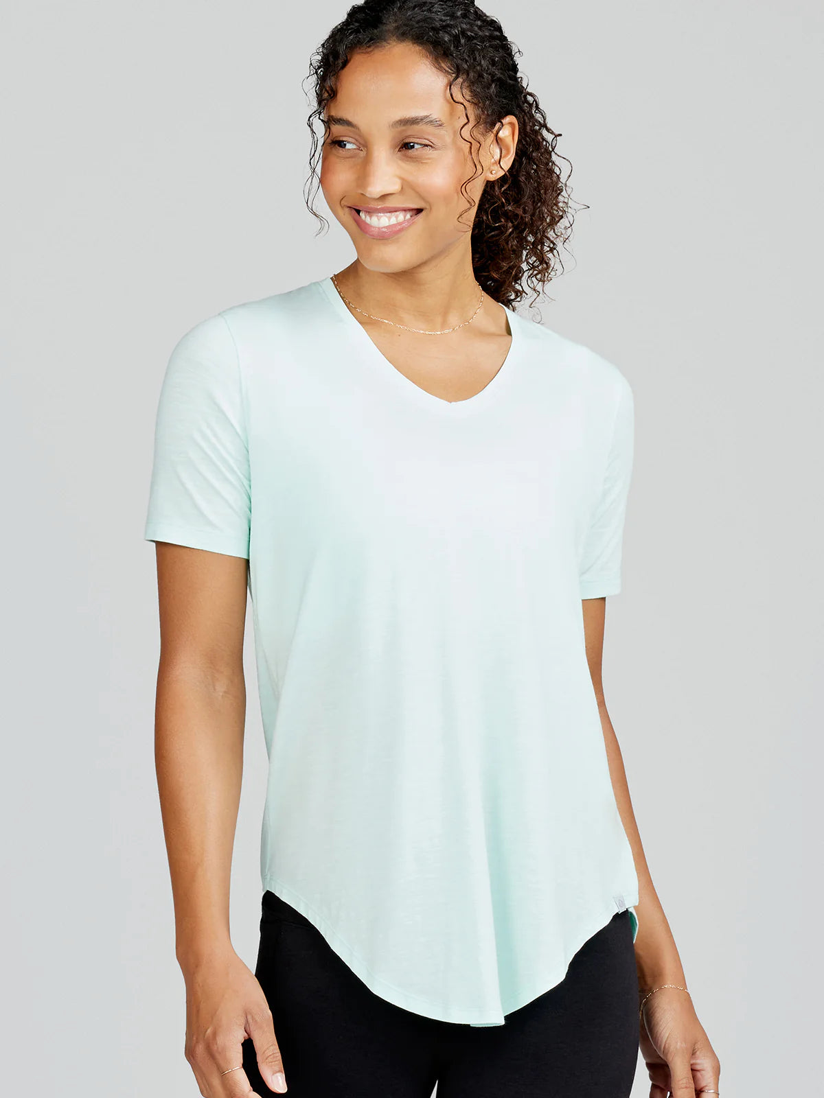 tasc Performance Longline T-Shirt in Serene-- Chenille Brocade Lace
