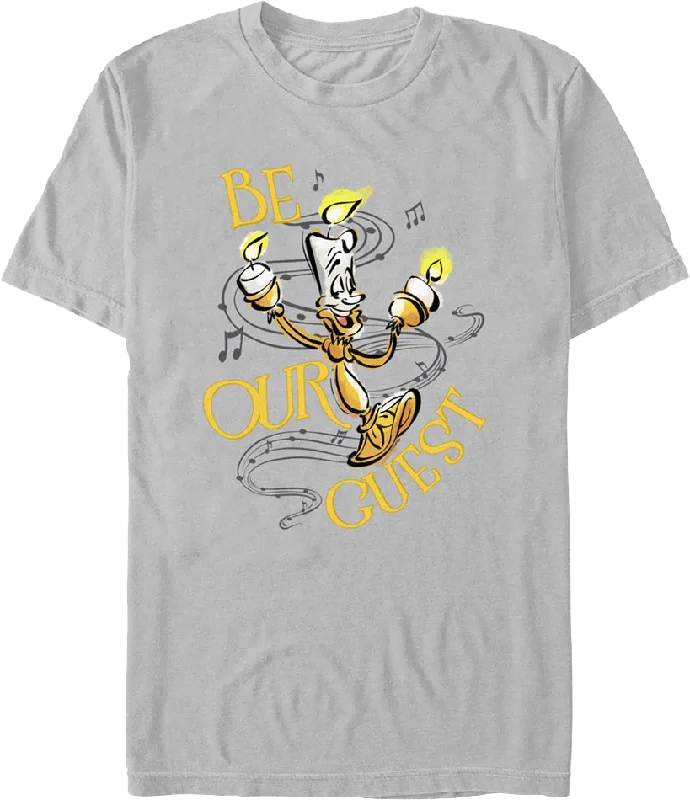 Be Our Guest Beauty And The Beast Disney T-Shirt-- Mesh Fabric Canvas Fabric Denim Fabric