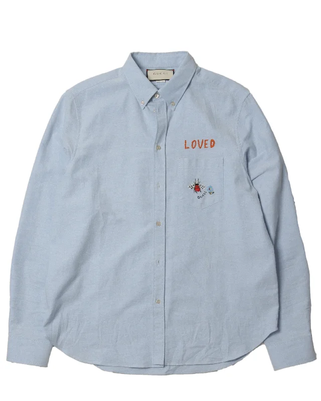 Bee Embroidery Shirt-- Elasticated Padded Insulated