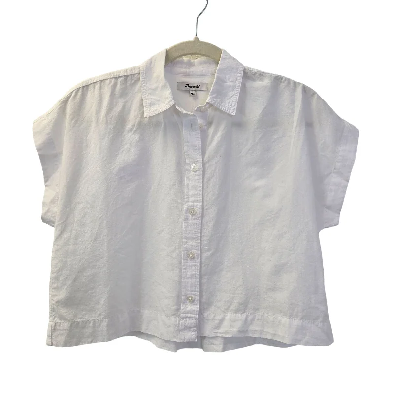 NWT Madewell Linen Blend Cropped Dolman Sleeve Button Down Shirt Size XS-- Modern Contemporary Chic