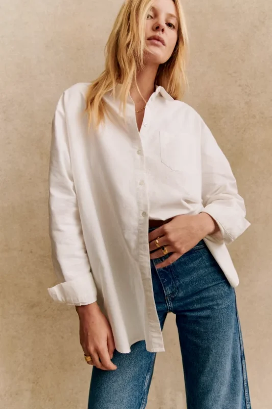 Max Shirt Casual White-- Graphic Embroidered Appliqued