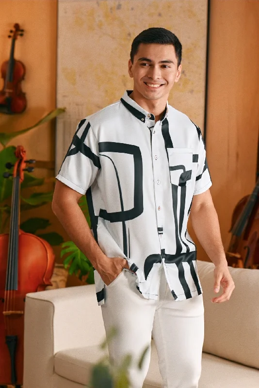 The Glow Men Batik Shirt - Dancers-- Mesh Blend Leather Blend Suede Blend