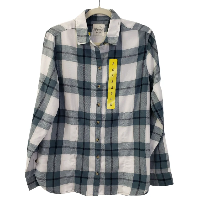 NWT JACHS Super Soft Girlfriend Flannel Button Down Shirt Size Small-- Spandex Blend Rayon Blend Denim Blend