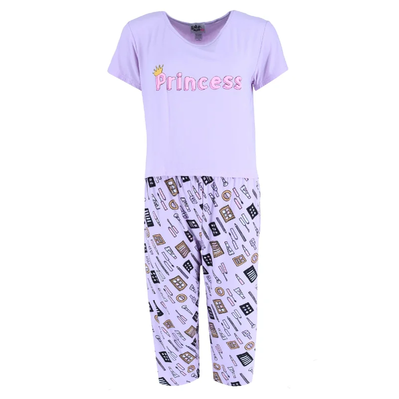 Women's Plus Princess Shirt Makeup Capris-- Solid Color Striped Floral