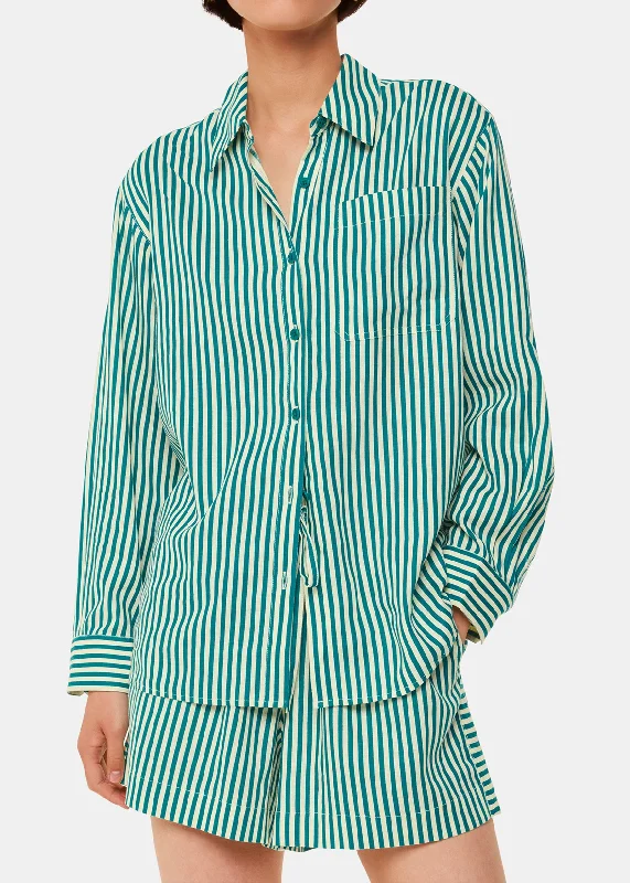 Stripe Linen Blend Shirt-- Rayon Velvet Corduroy