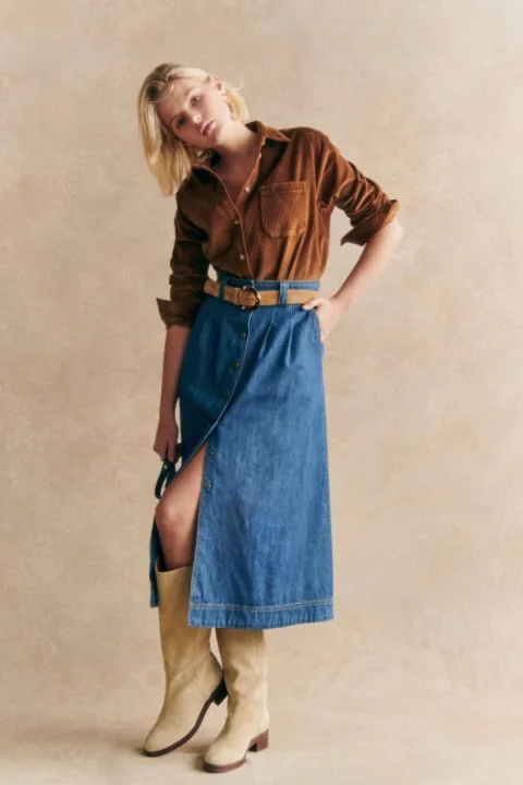 Max Shirt - Caramel Cord-- Cotton Fabric Linen Fabric Terry Fabric