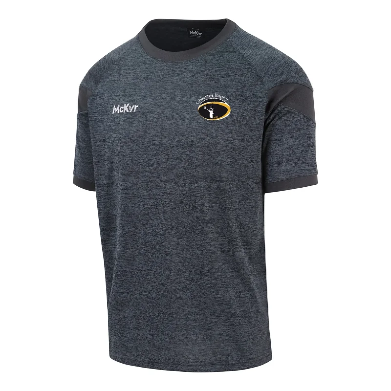 Mc Keever Ashbourne Rugby Core 22 T-Shirt - Adult - Charcoal-- Zippered Front Buttoned Front Snap Front