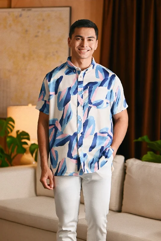 The Glow Men Batik Shirt - Dreamers-- Striped Floral Plaid