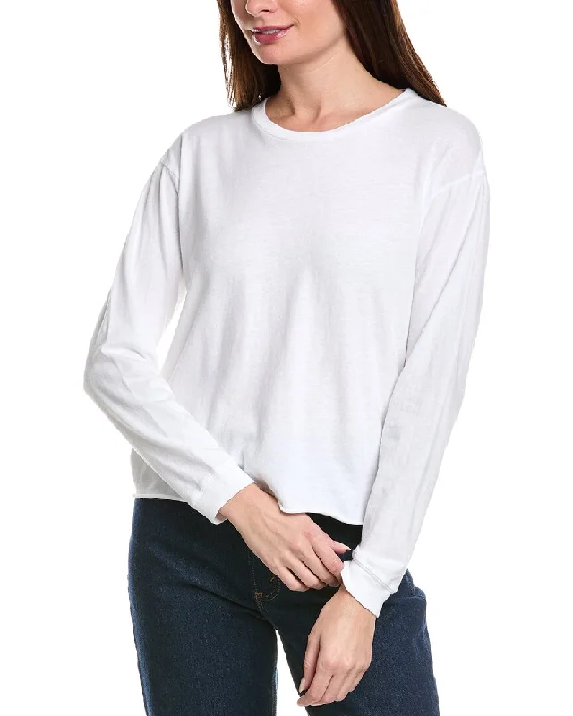 MOTHER The Slouchy Cut Off T-Shirt-- Polka Dot Checkered Tartan