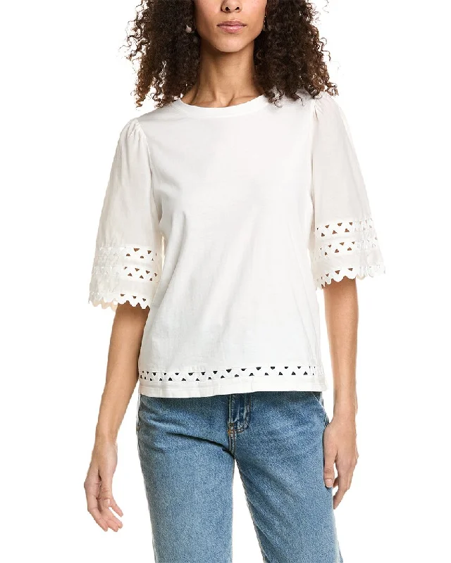 Sandro Squiggle T-Shirt-- Solid Color Striped Floral