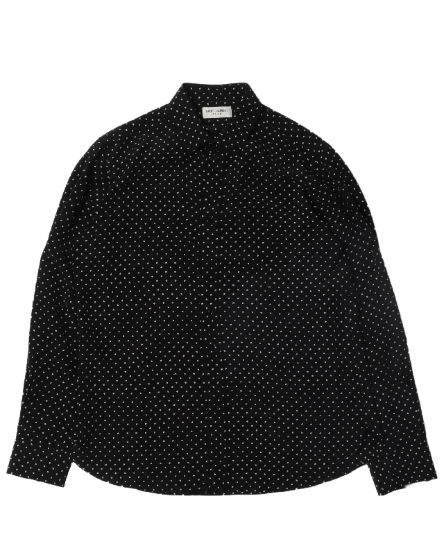Silk Star Pattern Shirt-- Sequined Glittery Shiny