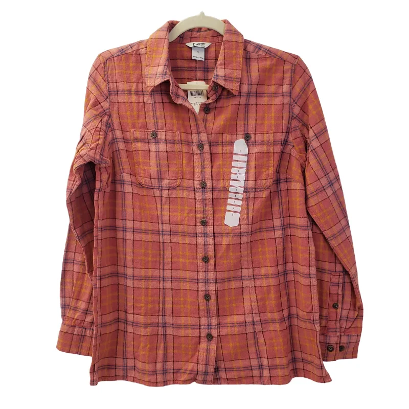 NWT Duluth Trading Company Free Swingin' Flannel Shirt Size Small-- Mesh Fabric Canvas Fabric Denim Fabric