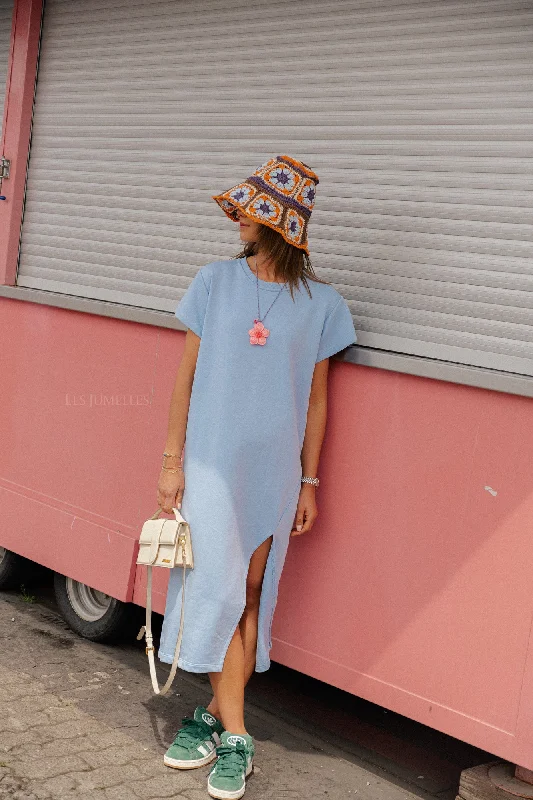 Daphne T-shirt dress blue-- Machine Wash Dry Clean Hand Wash