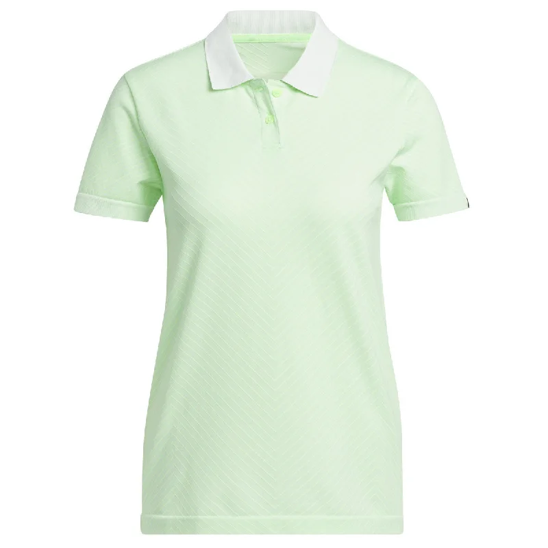 adidas Ultimate365 Tour Primeknit Polo Shirt - Womens - Green-- Collared Crew Neck Turtle Neck