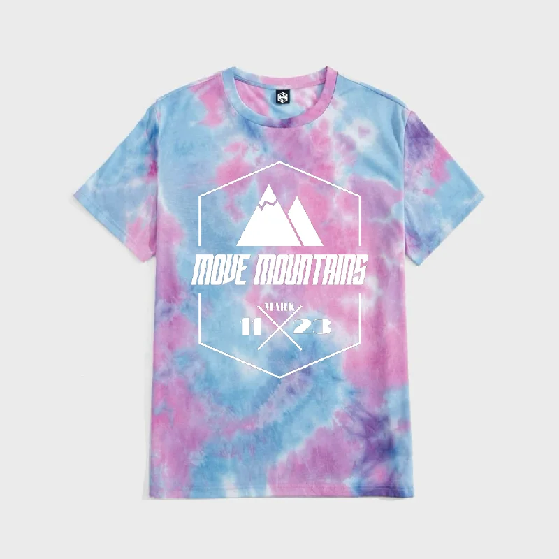 Move Mountain Tie Dye T-shirt-- Anti-Pilling Machine Wash Handmade