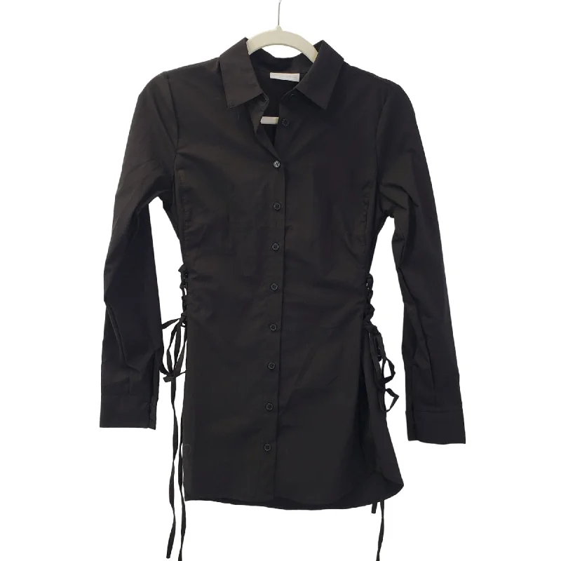 NWT New York & Company Lace-Up Button Down Shirt Size XS-- Collared Crew Neck Turtle Neck