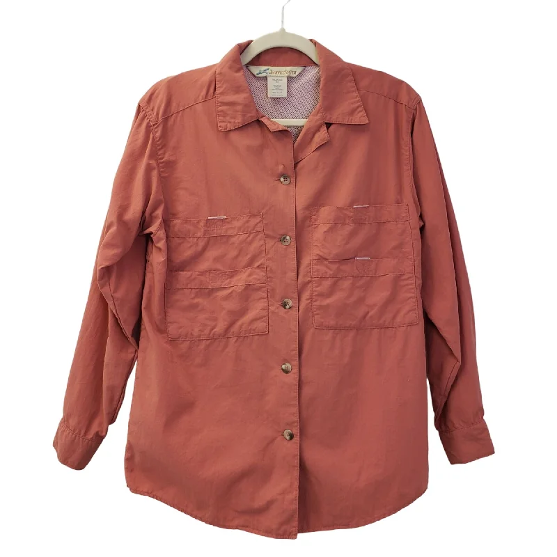 TravelSmith Button Down Activewear Shirt Size XS-- Silk Blend Satin Velvet