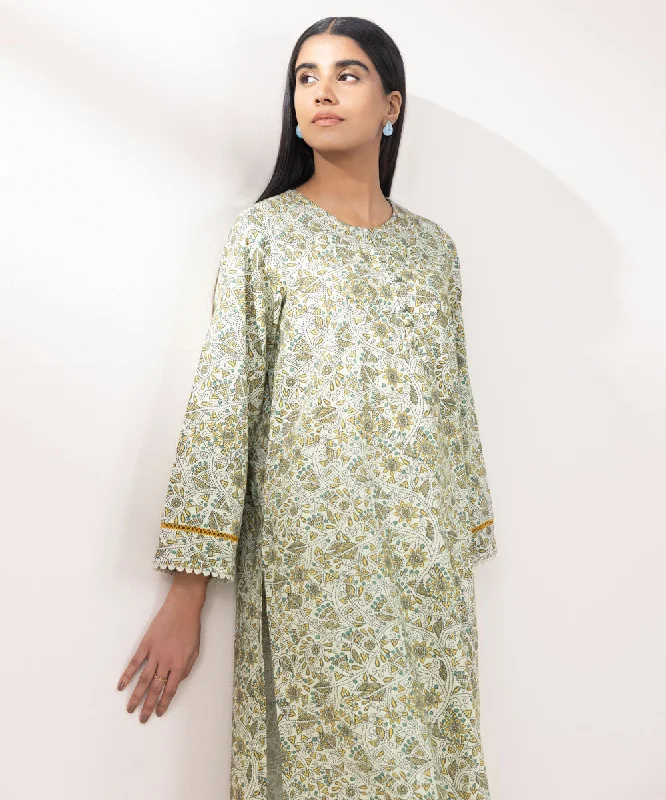 Printed Khaddar Shirt-- Layered Multi-layer Single Layer