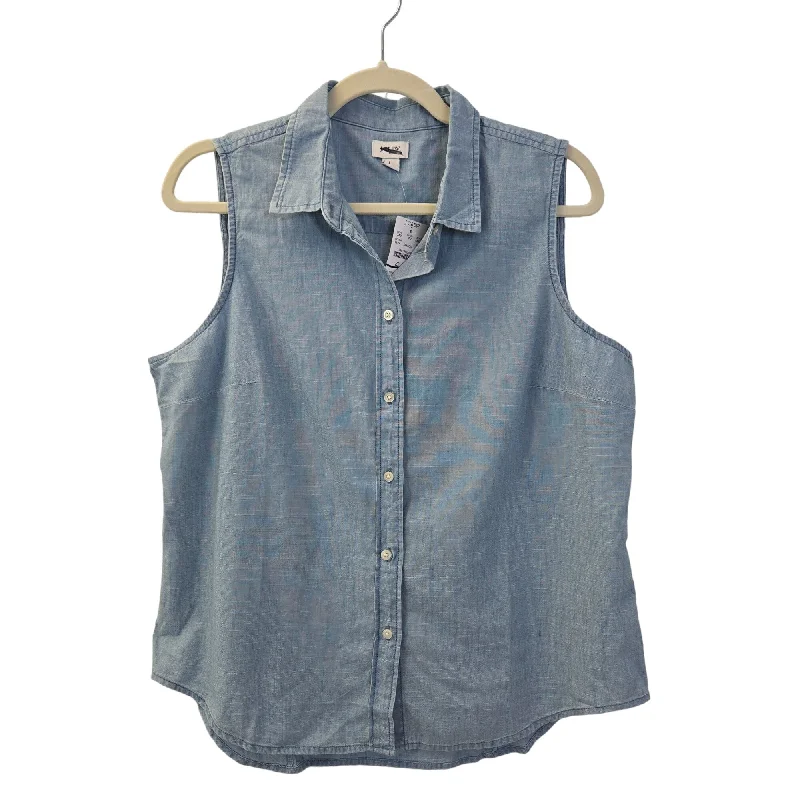 NWT J. Crew Factory Sleeveless Perfect Fit Button Down Shirt Size Large-- Polka Dot Checkered Tartan