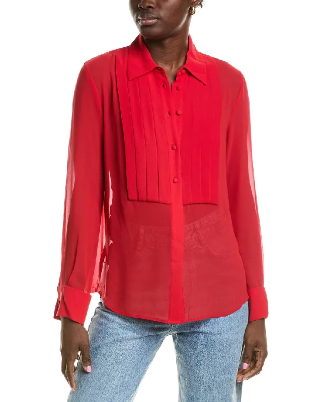 BCBGMAXAZRIA Tuxedo Shirt-- Iron Safe Non-Iron Wrinkle Free
