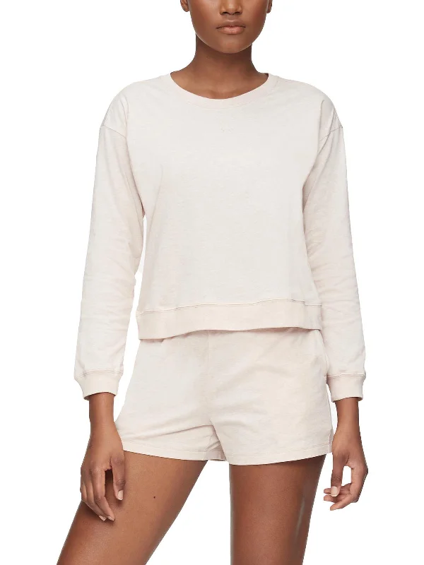 Womens Crew Neck Night Wear Sleep Shirt-- Terry Blend Velvet Blend Canvas Blend