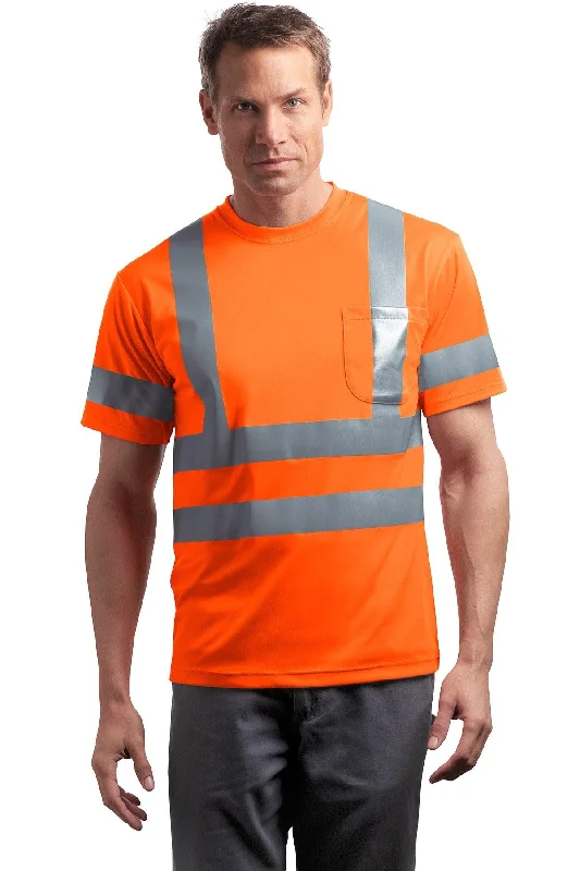 CornerStone - ANSI 107 Class 3 Short Sleeve Snag-Resistant Reflective T-Shirt. CS408-- Denim Fabric Leather Fabric Suede Fabric