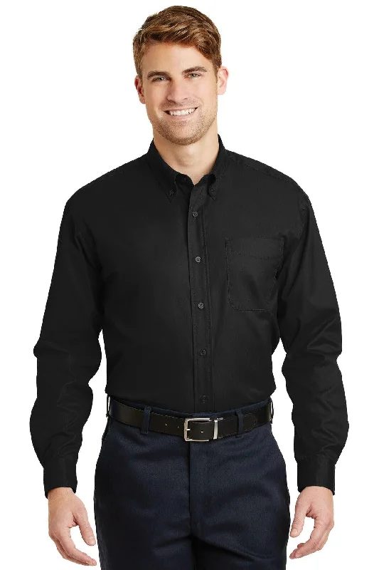 CornerStone - Long Sleeve SuperPro Twill Shirt. SP17-- Collared Crew Neck Turtle Neck
