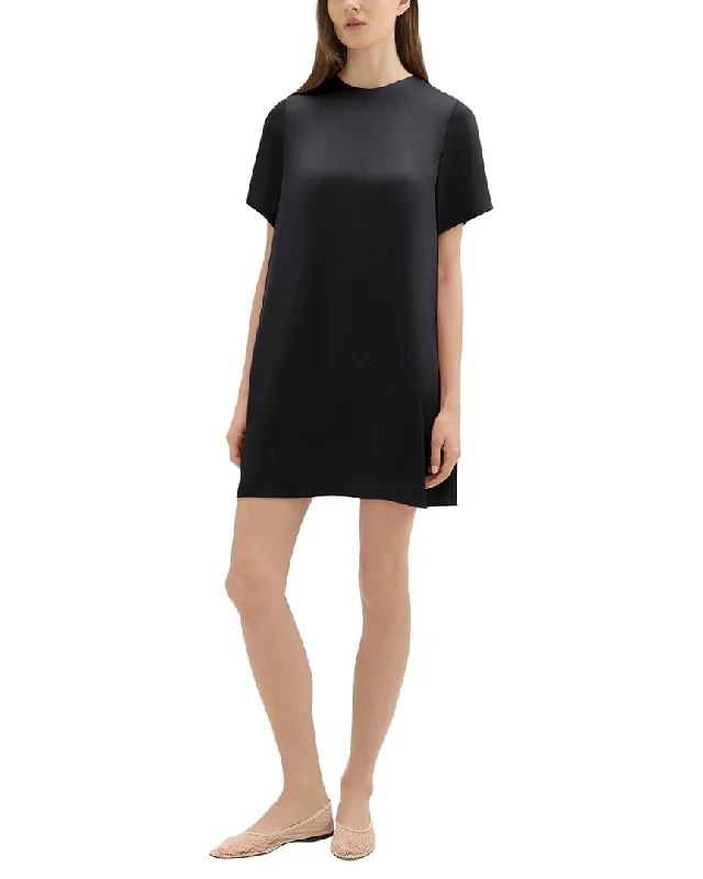 Theory Satin T-Shirt Dress-- Chenille Brocade Lace