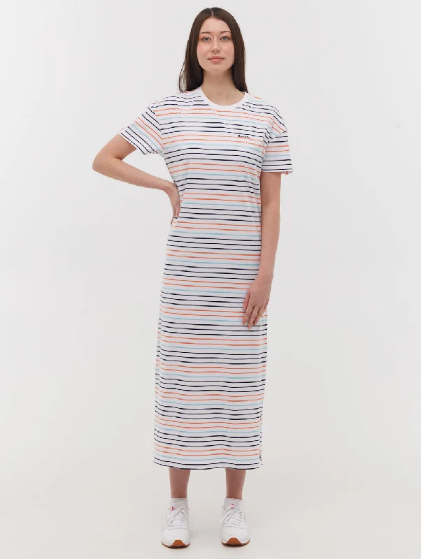 Phoena Stripe T-Shirt Dress-- Ribbed Striped Patterned