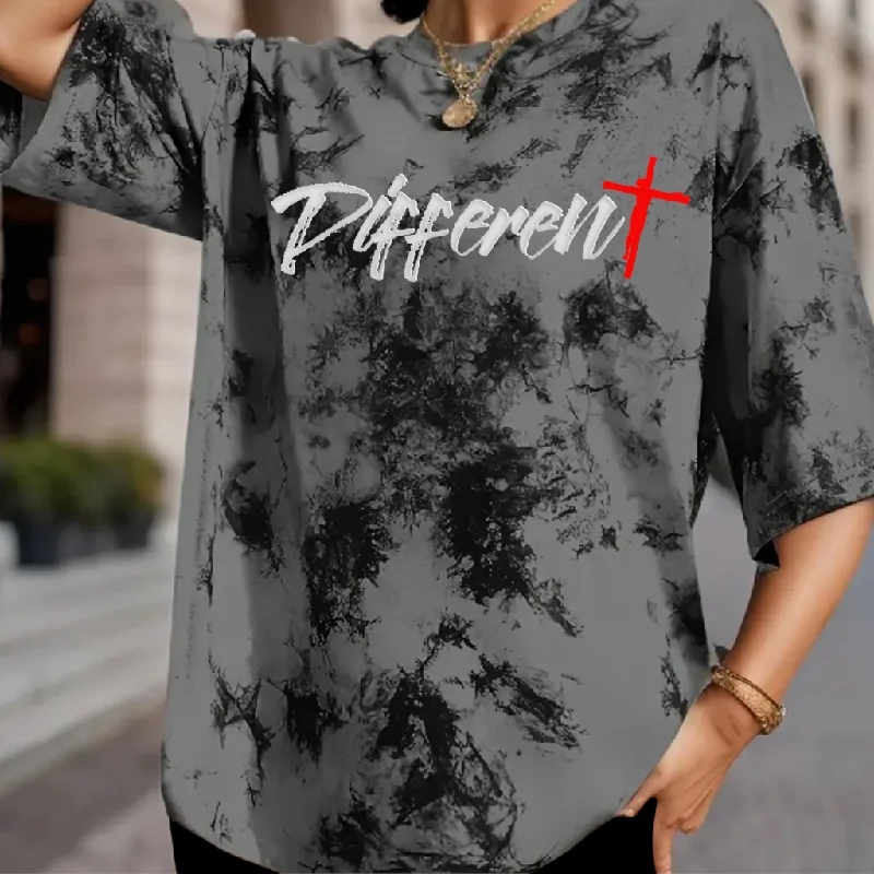 OVERSIZED Different Tie Dye T-shirt-- Mesh Canvas Denim