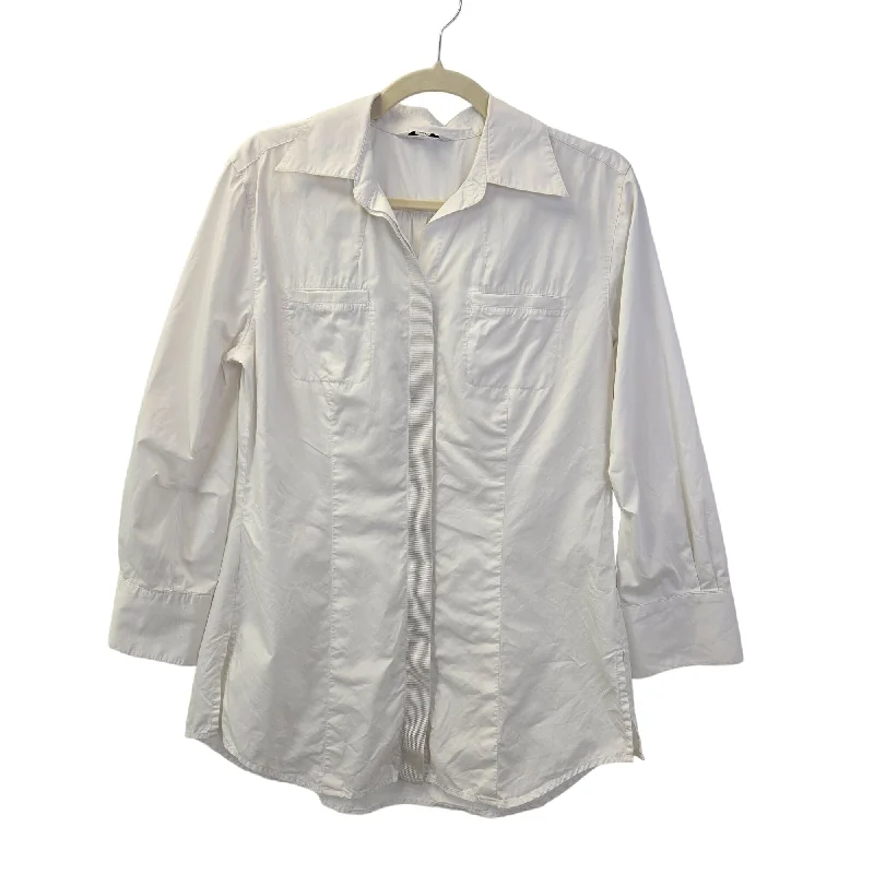 Cabi Button Front White Cotton Button Down Shirt Shirt Medium-- Boxy Fit Fitted Loose