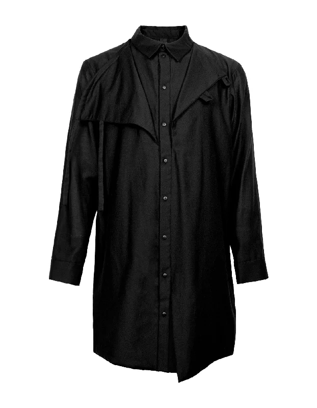 Deconstructing the Aristocratic Collar Long Panel Shirt-- Layered Multi-layer Single Layer