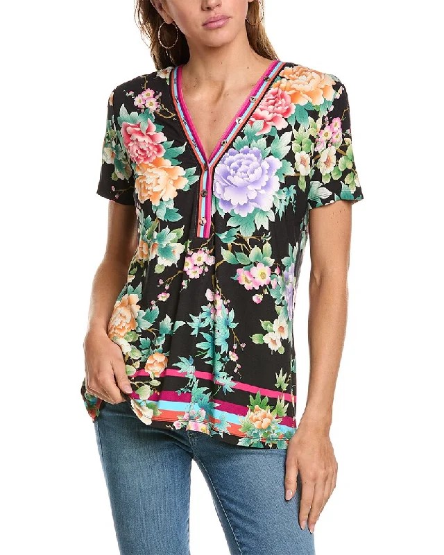 Johnny Was The Janie T-Shirt-- Graphic T-Shirt Round Neck Polyester