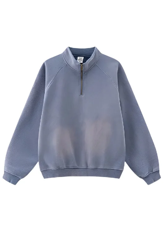 Half-Zip Stand Collar Fleece Sweatshirt Hoodie Jacket Zipper Layering