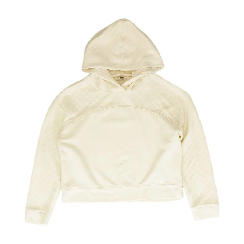 Ivory Solid Hoodie Hoodie with Elastic Cuffs Stretchable Comfortable