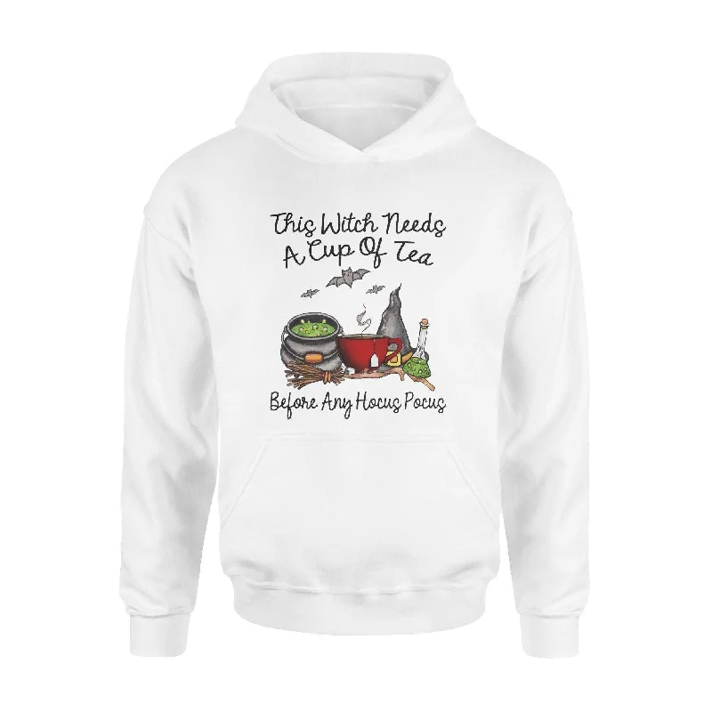 Witch, Tea This Witch Needs A Cup Of Tea - Standard Hoodie Hoodie with Exposed Zipper Edgy Industrial