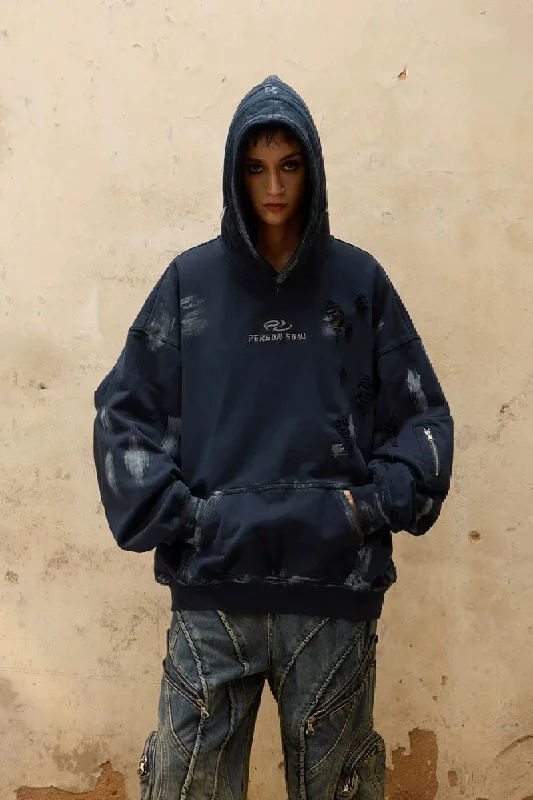 Dirty Hoodie Hoodie with Raglan Sleeves Sporty Comfortable