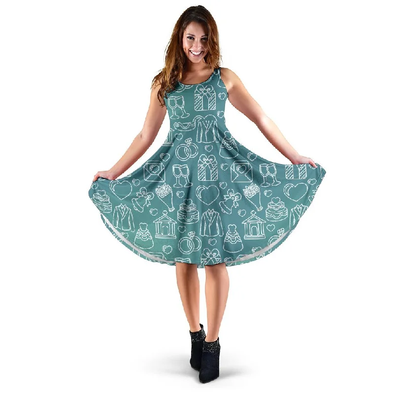 Wedding Pattern Print Dress Tunics Occasion special
