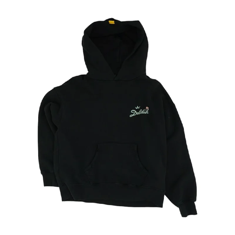 Black Floral Hoodie Hoodie with Ribbed Cuffs Snug Fit Comfort