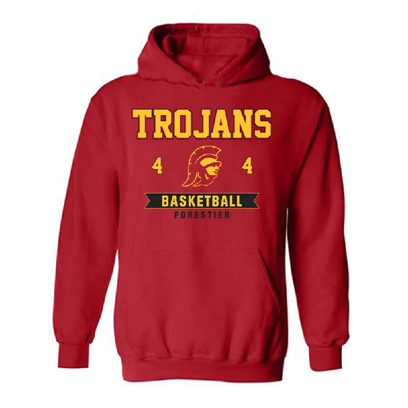 USC - NCAA Women's Basketball : Rian Forestier - Classic Fashion Shersey Hooded Sweatshirt Hoodie with Slit Hem Functional Movement