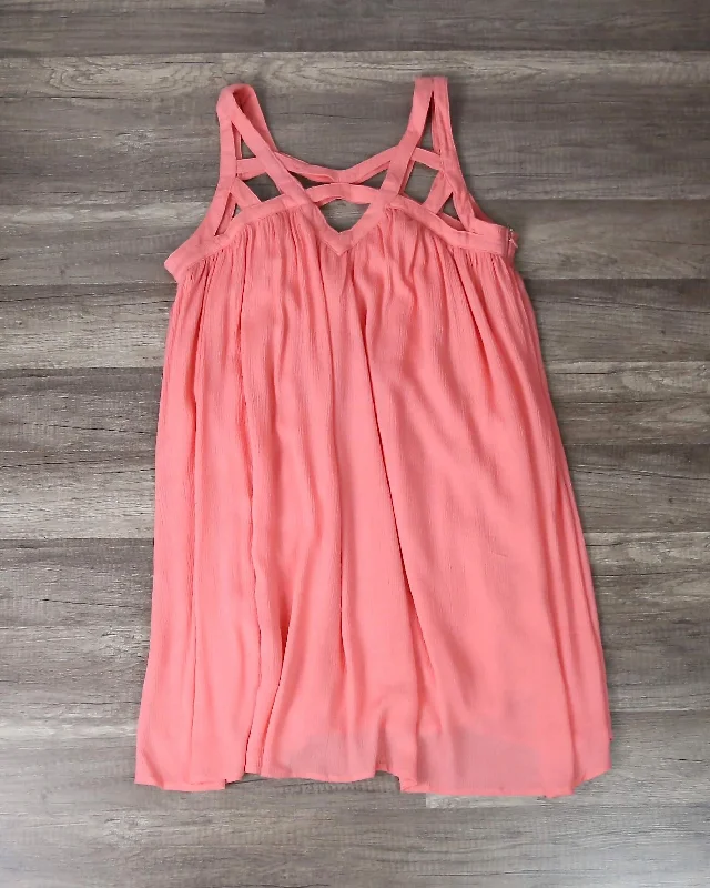 Final Sale - Cage Flowy Dress in Coral Tunics Luxurious high-end