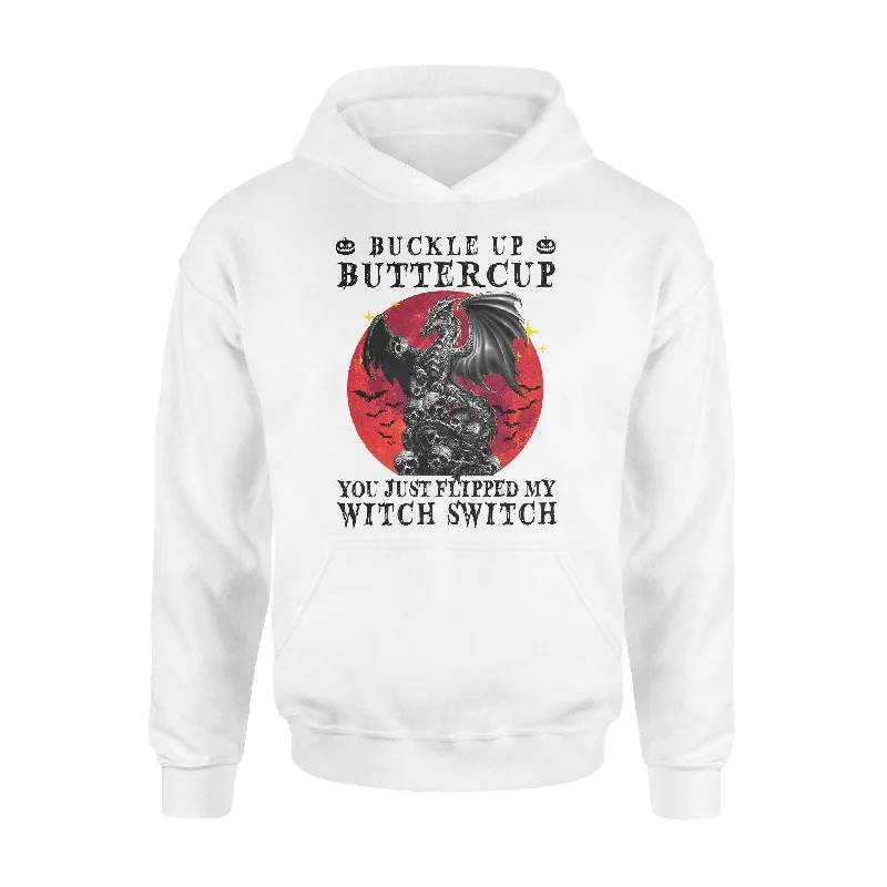 Dragon, Witch Dragon You Just Flipped My Witch Switch - Standard Hoodie Hoodie with Back Slit Movement Comfort