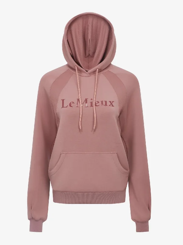 LeMieux Nadine Pop Over Hoodie Peony Hoodie with Ribbed Hem Stretchable Secure