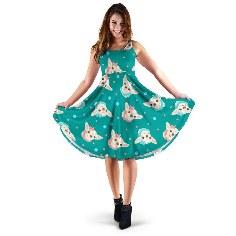 Chihuahua Dot Pattern Print Dress Tunics Print Colorful